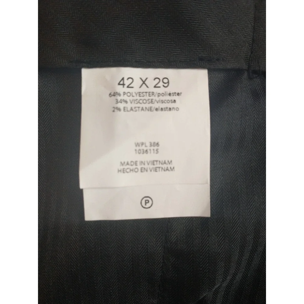 Haggar Mens Premium Stretch‎ Classic Fit Flat Front Suit Pants Dark Gray 42x29